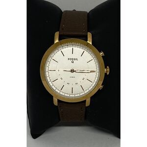 Fossil FTW5007 Women's Brown Leather White Analog Dial Hybrid Smartwatch XX769